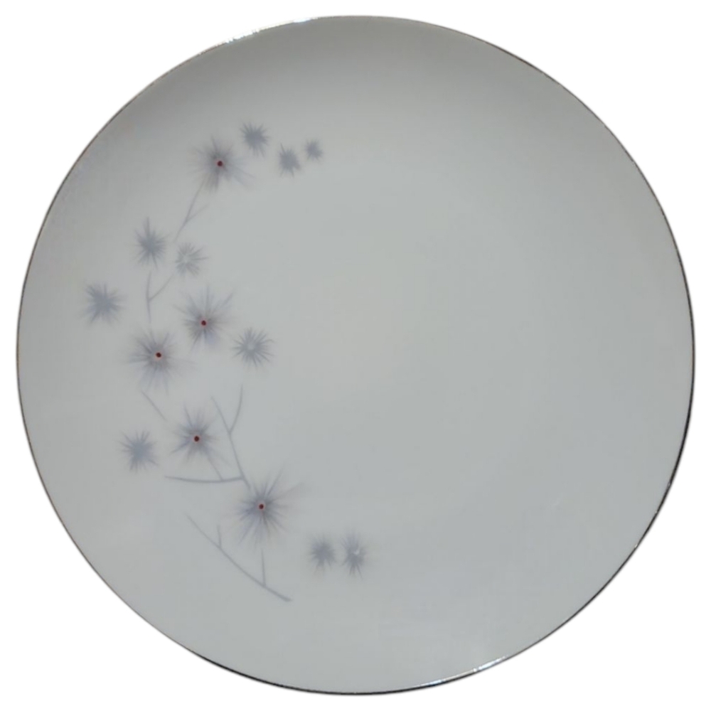 Vtg 60's Platinum Star Burst Creative Luncheon Plate 9.25" #1014